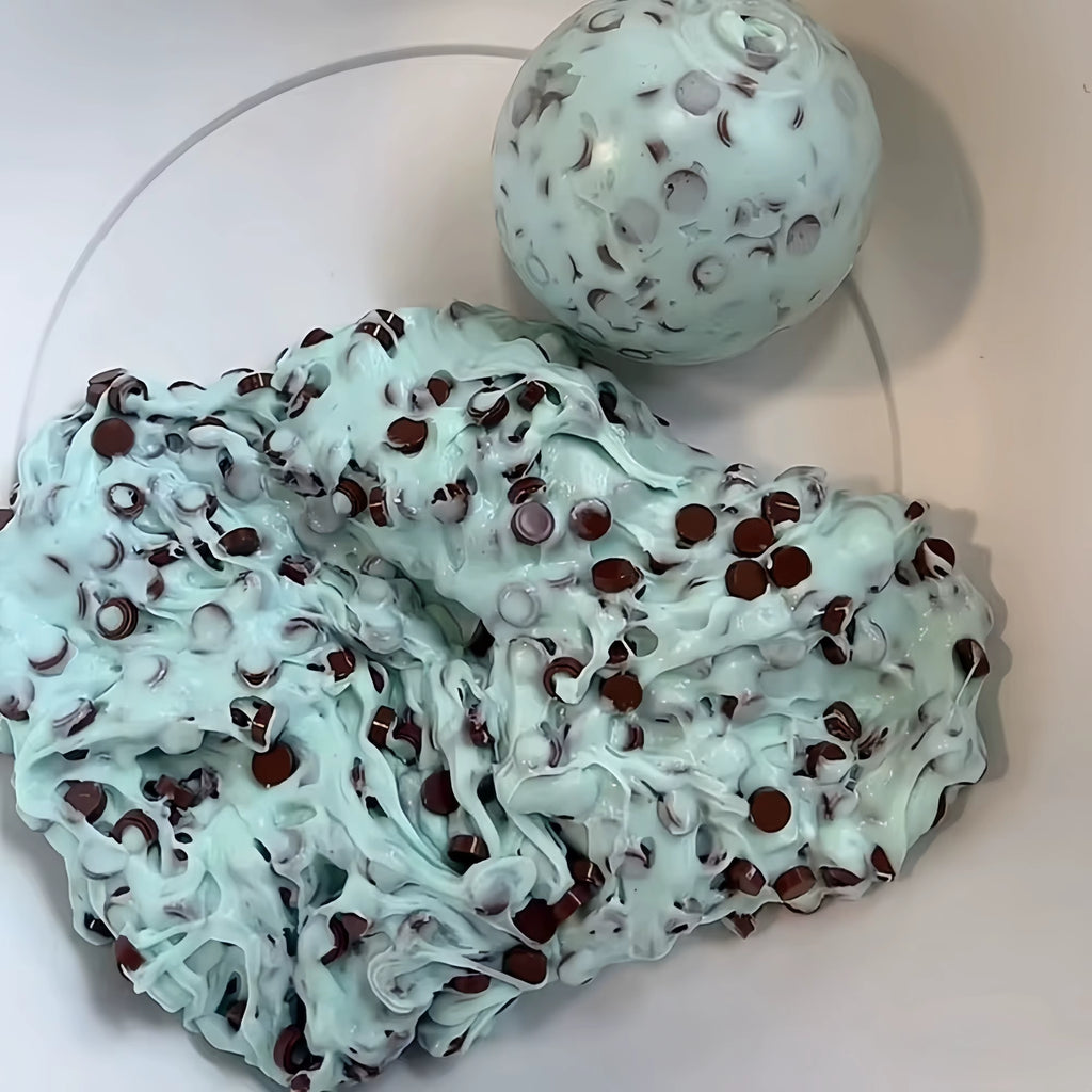 Mint Chocolate Chip Butter Slime Stress Ball