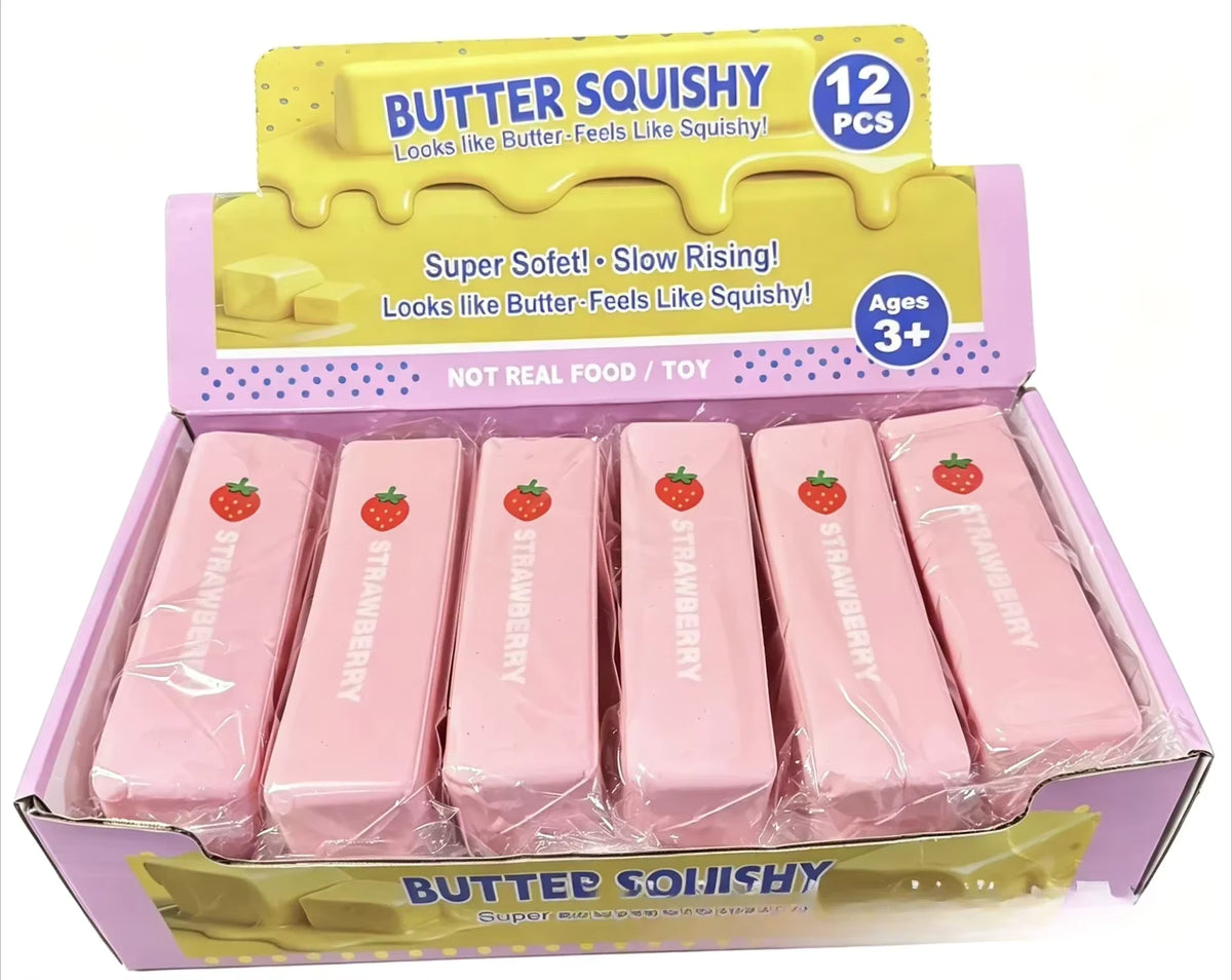 Strawberry Butter Slow Rising Squishy — 12 Pc Bulk Pack