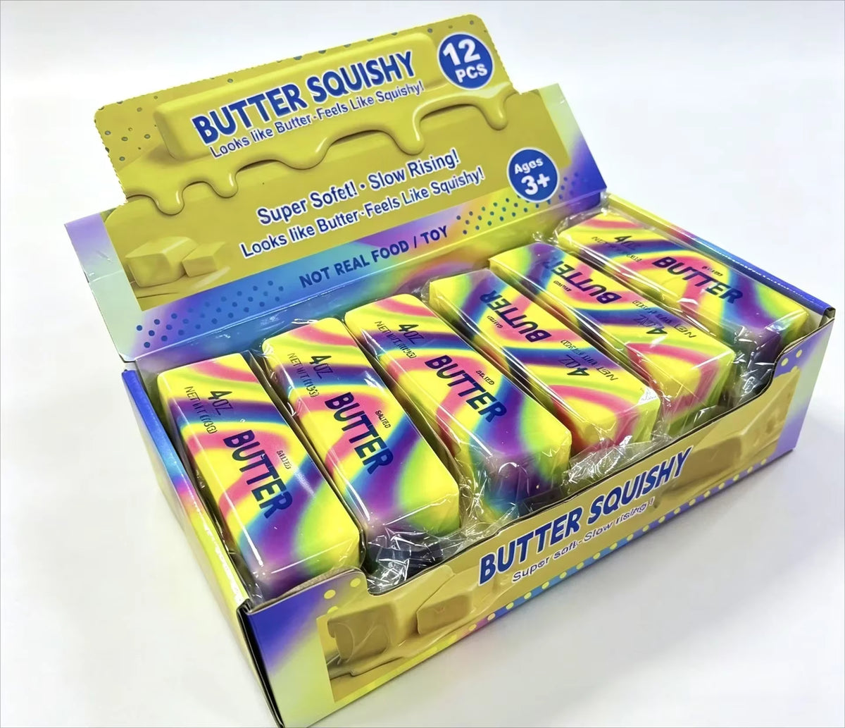 Colored Wave Design Slow Rising Butter Squishy — 12 Pc Bulk Pack