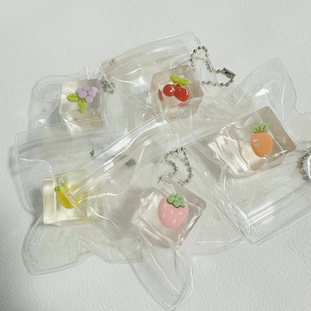 Transparent Fruit Squishy Cube