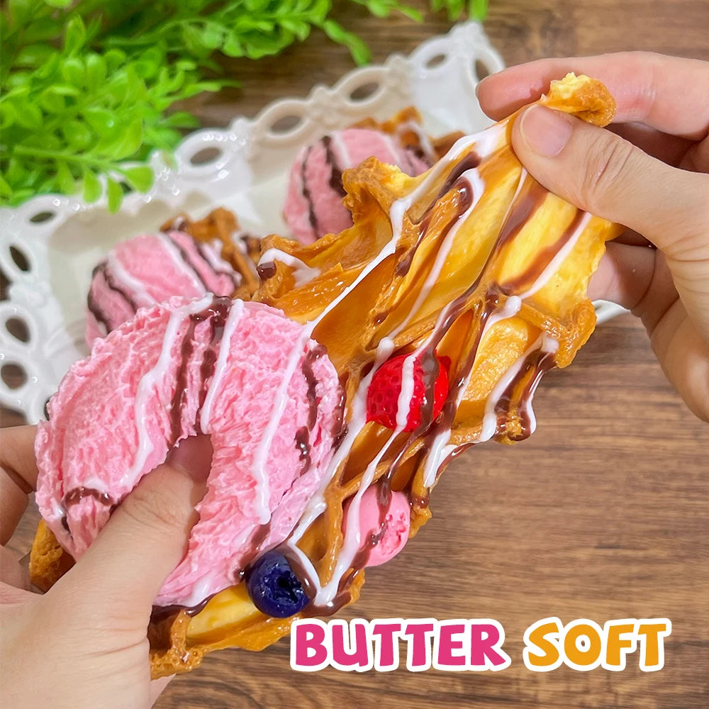 Ice Cream Waffle Squishy Toy