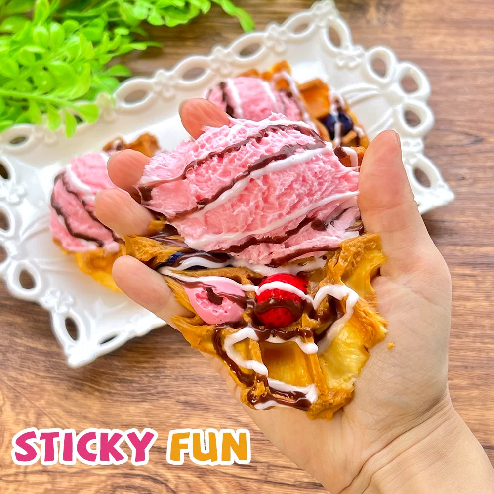 Ice Cream Waffle Squishy Toy