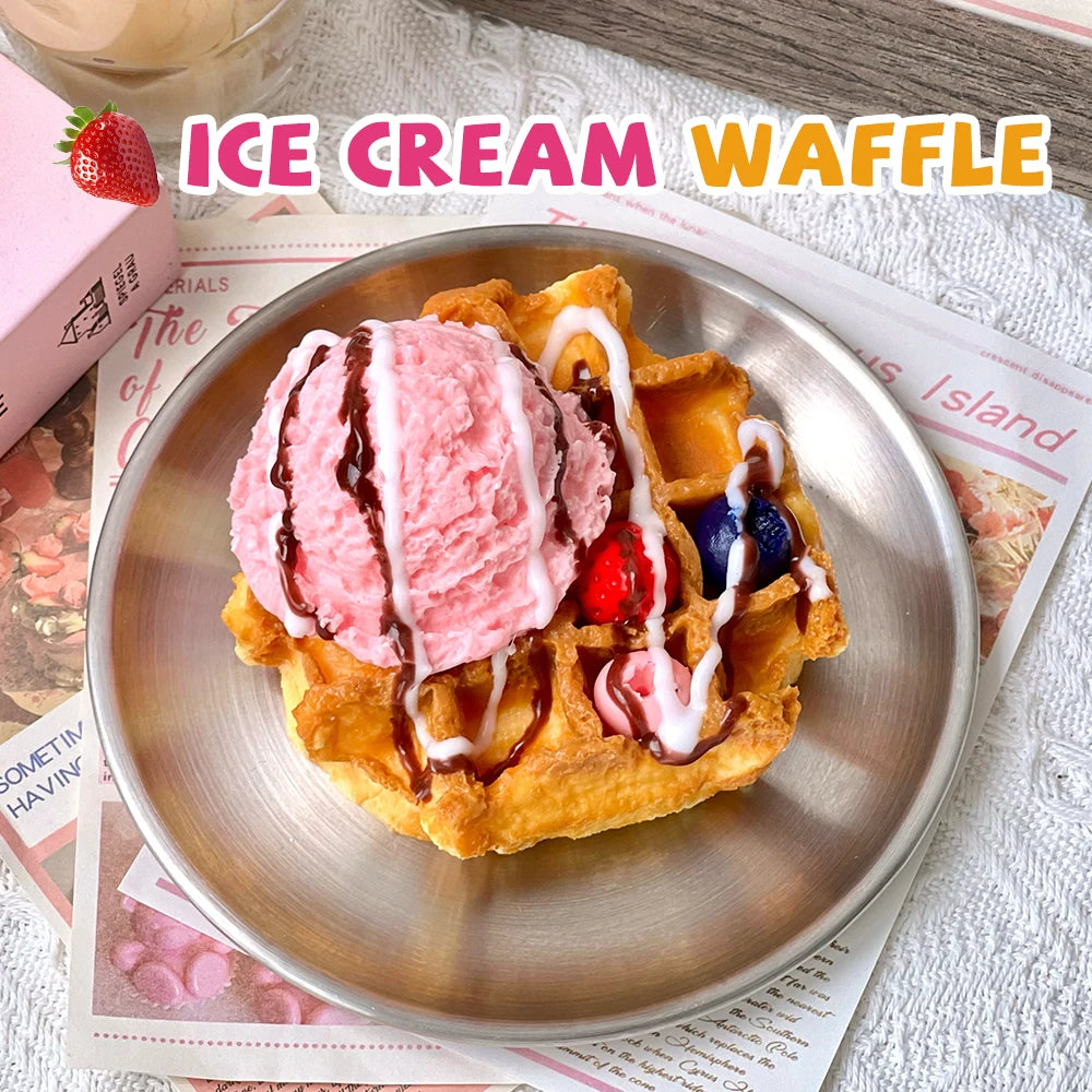 Ice Cream Waffle Squishy Toy