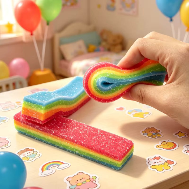 Rainbow Strip Candy Squishy Toy