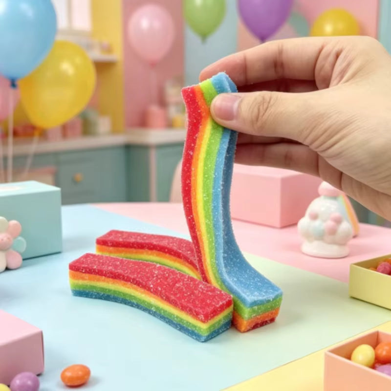 Rainbow Strip Candy Squishy Toy