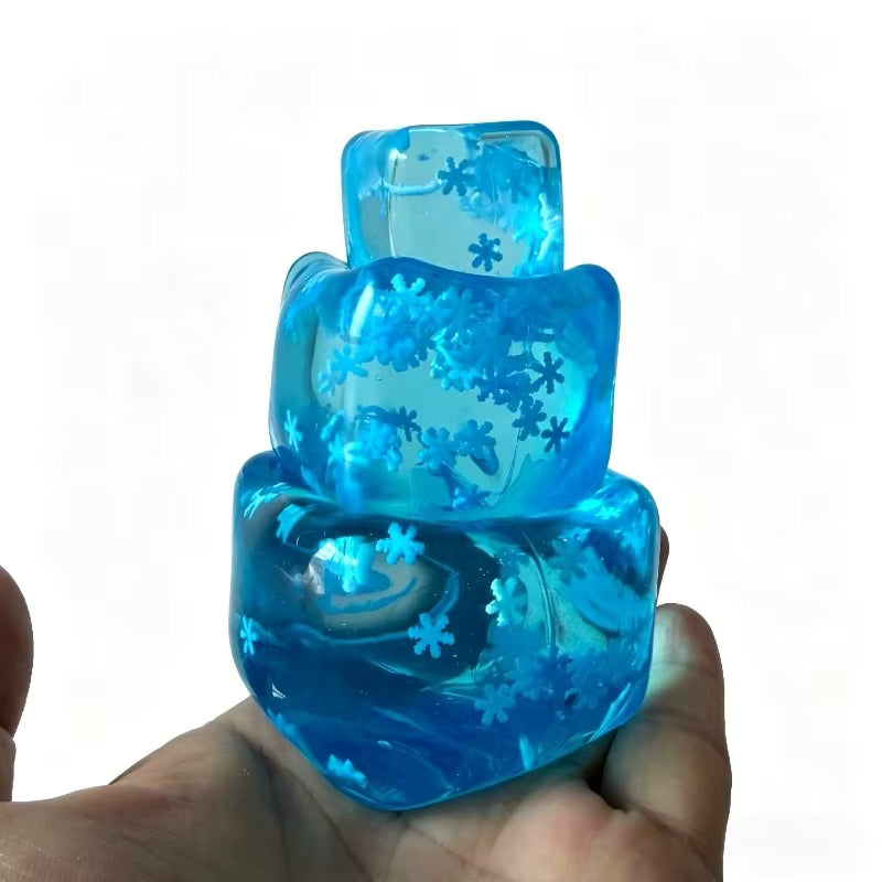 Squishy Snow Flakes Cube Toy