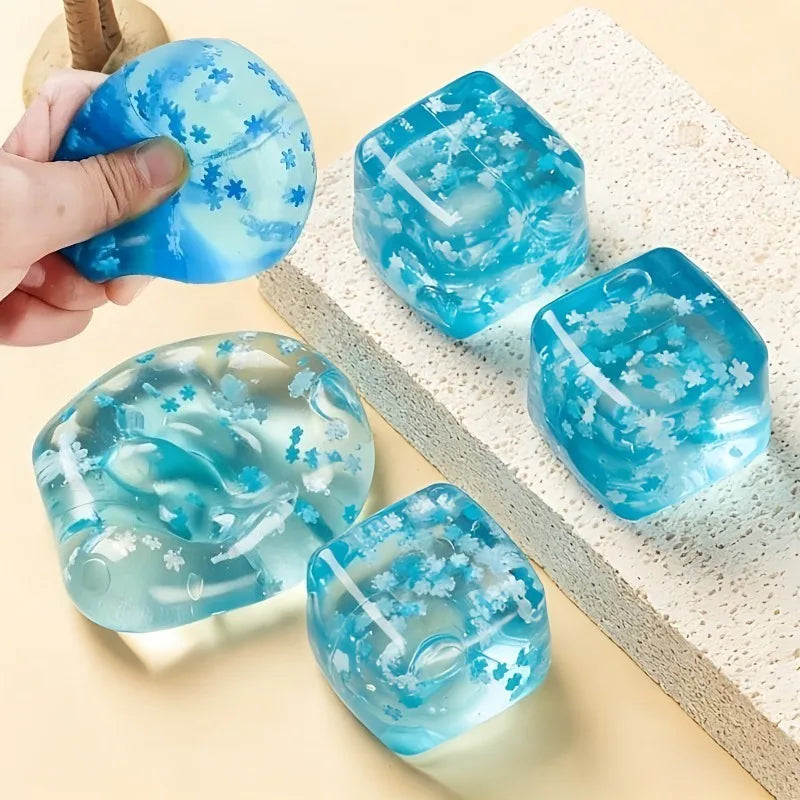 Squishy Snow Flakes Cube Toy