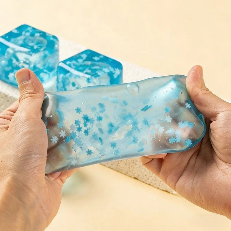 Squishy Snow Flakes Cube Toy