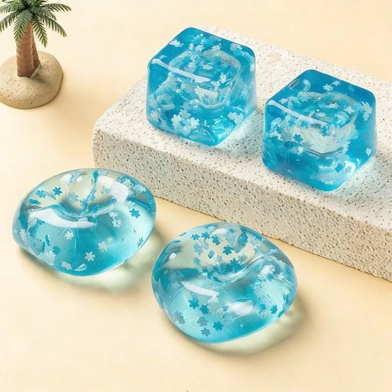 Squishy Snow Flakes Cube Toy
